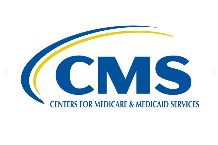 CMS logo with bold blue letters and a yellow and blue swoosh above, with text below reading 