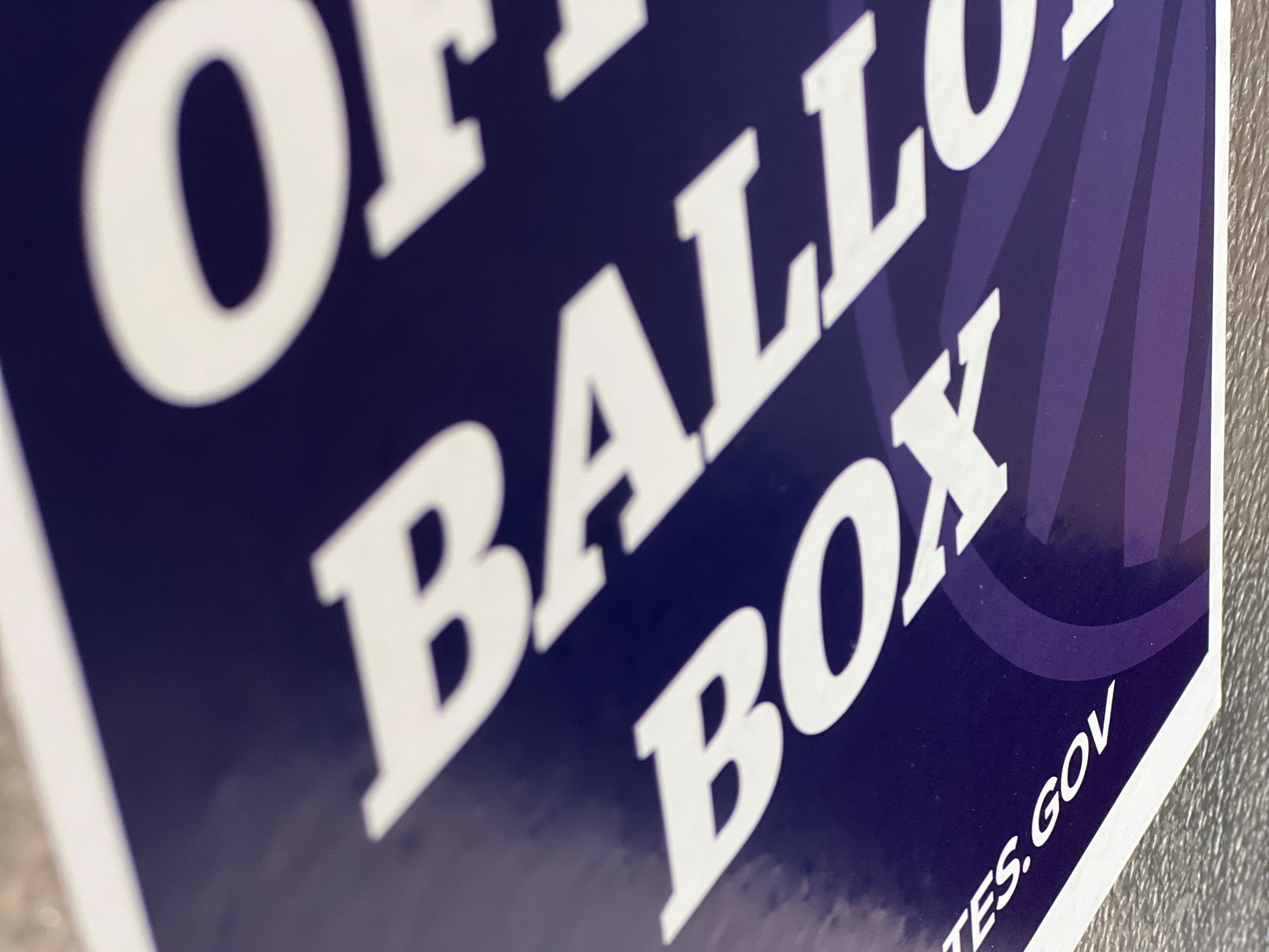 Close-up of a sign reading